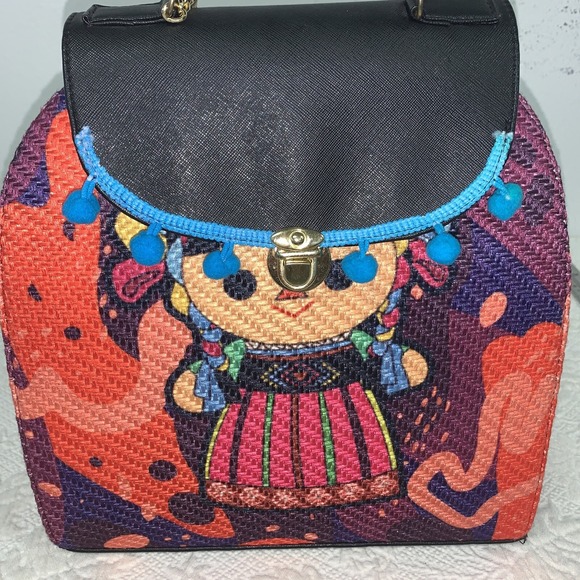Maria\'s Mexican Leather Purse Backpack & Wallet Woven Handbag NICE‎ Doll Cute main image 11